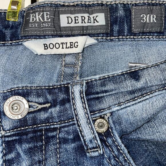 BKE Denim Derek Straight Jeans Mens 31R Bootcut - Picture 4 of 12